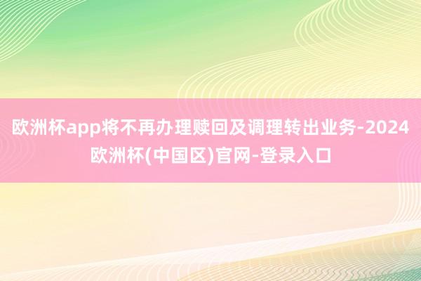 欧洲杯app将不再办理赎回及调理转出业务-2024欧洲杯(中国区)官网-登录入口