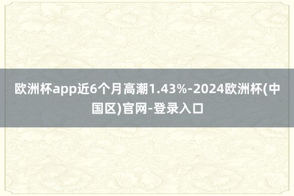 欧洲杯app近6个月高潮1.43%-2024欧洲杯(中国区)官网-登录入口