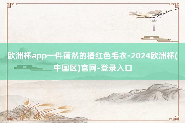 欧洲杯app一件蔼然的橙红色毛衣-2024欧洲杯(中国区)官网-登录入口