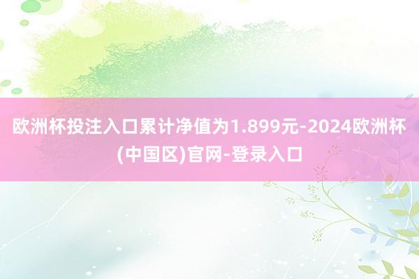 欧洲杯投注入口累计净值为1.899元-2024欧洲杯(中国区)官网-登录入口