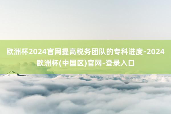 欧洲杯2024官网提高税务团队的专科进度-2024欧洲杯(中国区)官网-登录入口