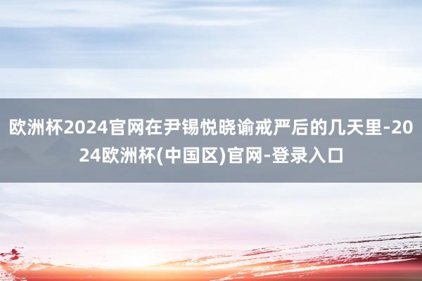 欧洲杯2024官网在尹锡悦晓谕戒严后的几天里-2024欧洲杯(中国区)官网-登录入口